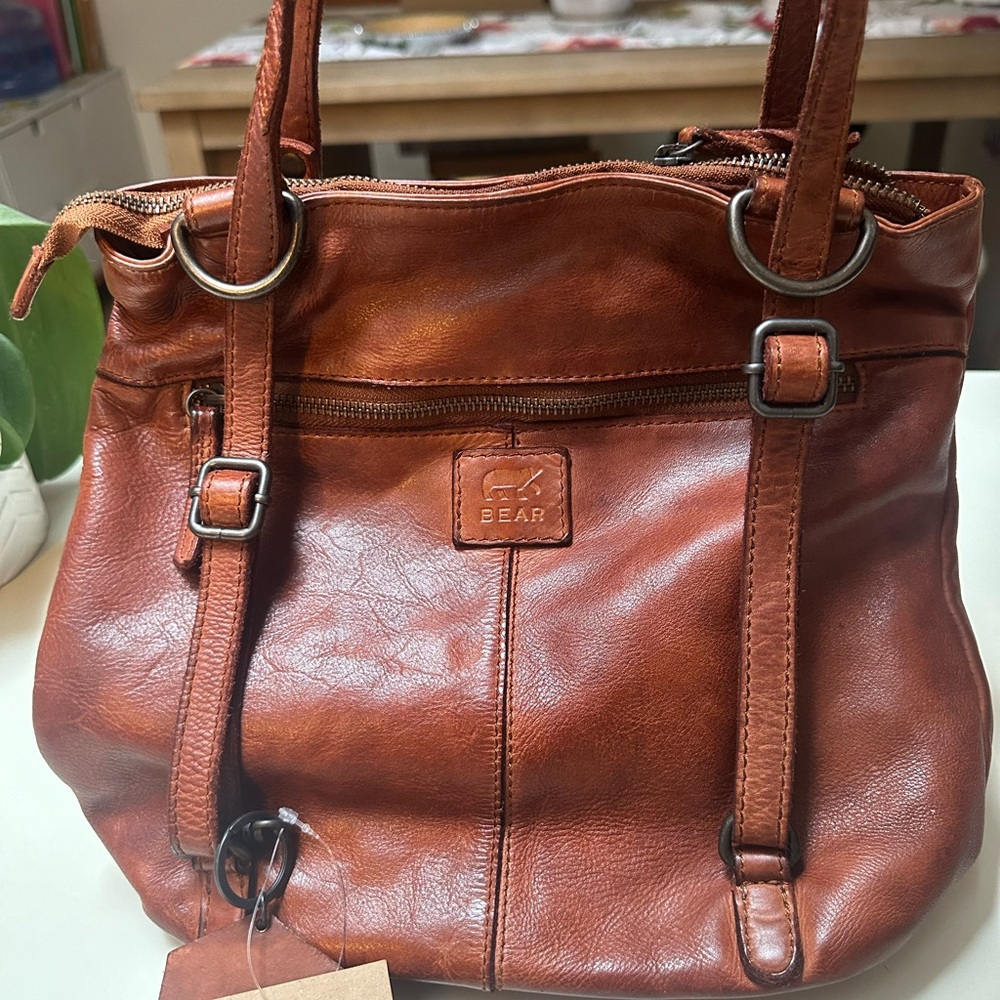 Women's Tan Leather Bag convertible backpack
